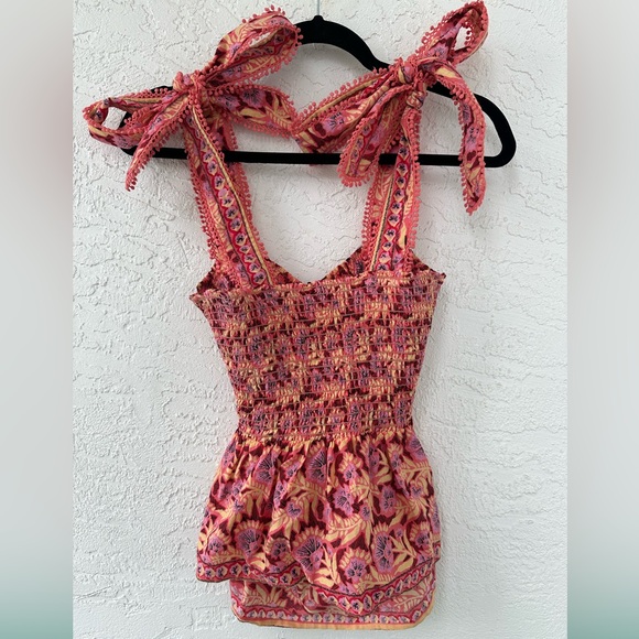 Omika Anthropologie Lana Cotton Tank Top Margo Poppy Small - Picture 4 of 9